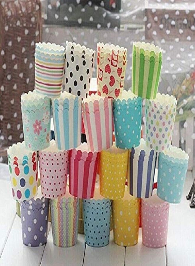 APSAMBR®-50pcs Random Colorful Premium Greaseproof Cupcake Paper Liners No Muffin Pan Needed Cupcakes Papers - Image 1