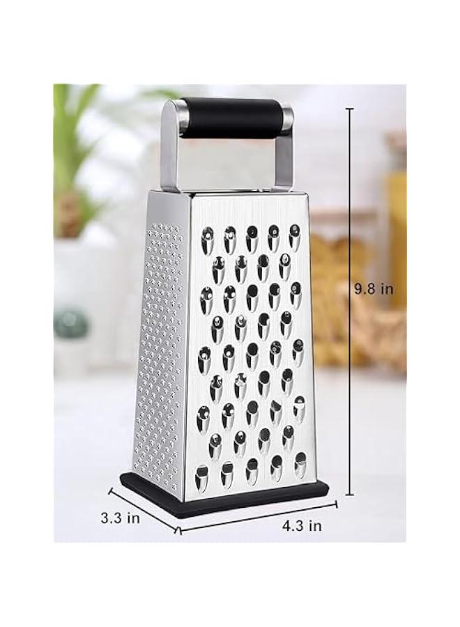 HOOKOR 4 Side Rotary Cheese Grater with Handle, Grate, Slice And Zest Sharp Blade & Easy Grip Handle Best For Parmesan Cheese, Vegetables - Image 3