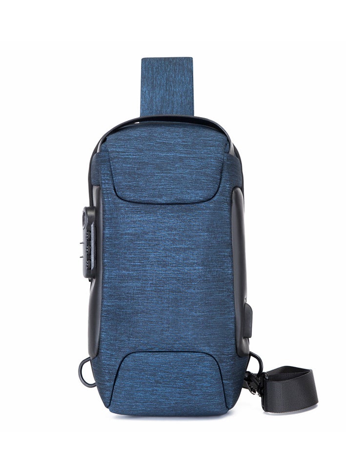 AUTOYSUR Crossbody Sling Bag, Body Chest Shoulder Bag for Men Women Casual Shoulder Backpack Bag, Waterproof Leather Chest Casual Daypack with USB Charging Port for Travel Hiking  - Image 1