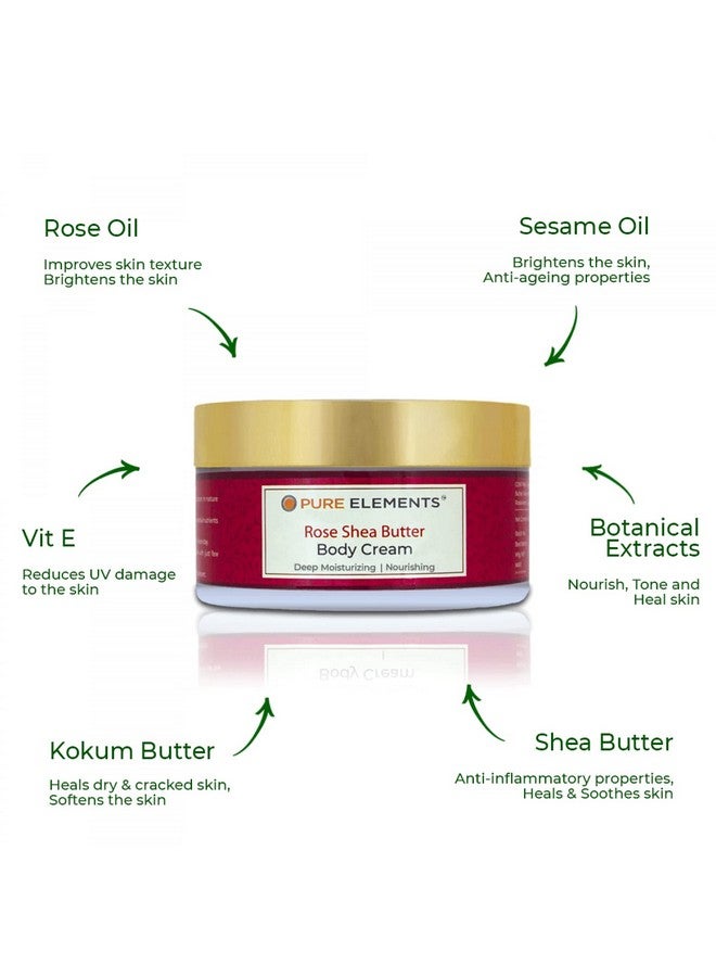 PURE ELEMENTS Rose Shea Butter Body Cream Enriched With Rose Oil And Shea Butter No Mineral Oil Made With Natural Ingredients - Image 4