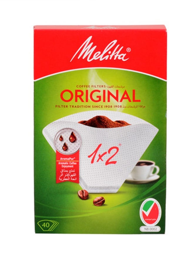Melitta 40-Piece Original Coffee Filter White - Image 1