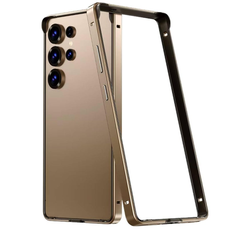 غطاء واقي | Gold | Metal | حماية من السقوط | مقاوم للخدش | مقاوم للصدمات لـ Samsung S26 Ultra / Samsung S26 - Image 5
