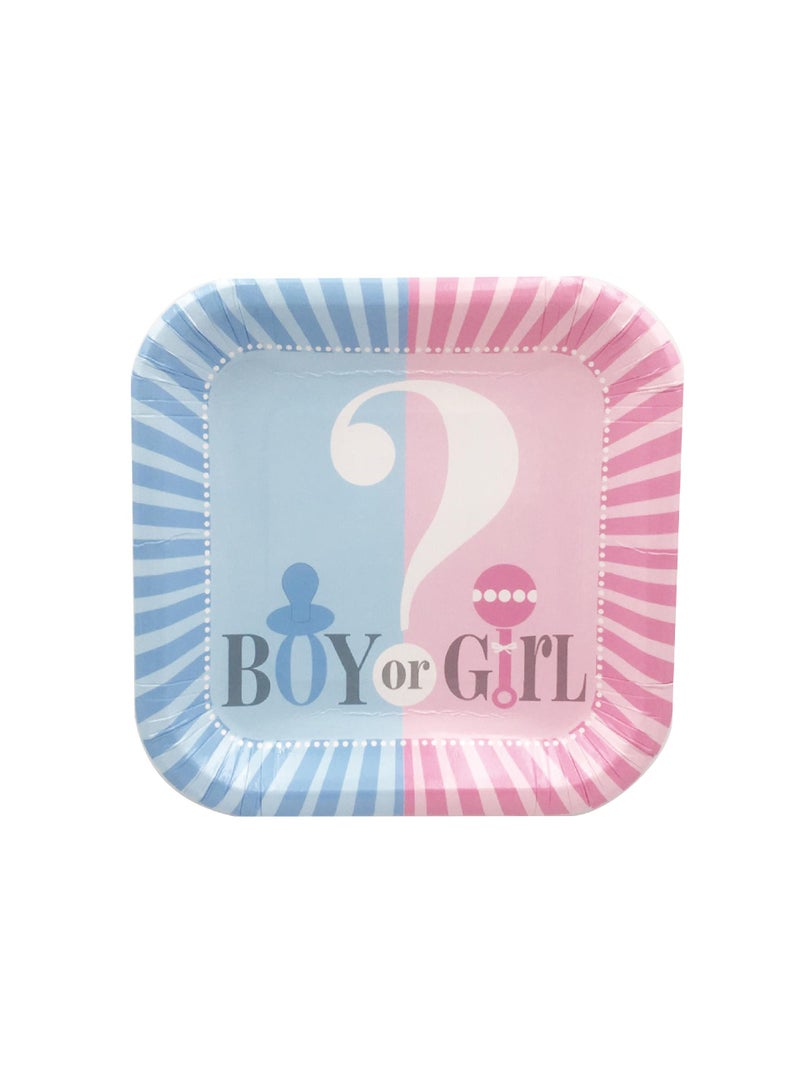 Bluejw Suitable For 16 Guests Party Supply Tableware Set Gender Disclosure Party Supplies Paper Tray Paper Cup Knife And Fork Set - Image 3