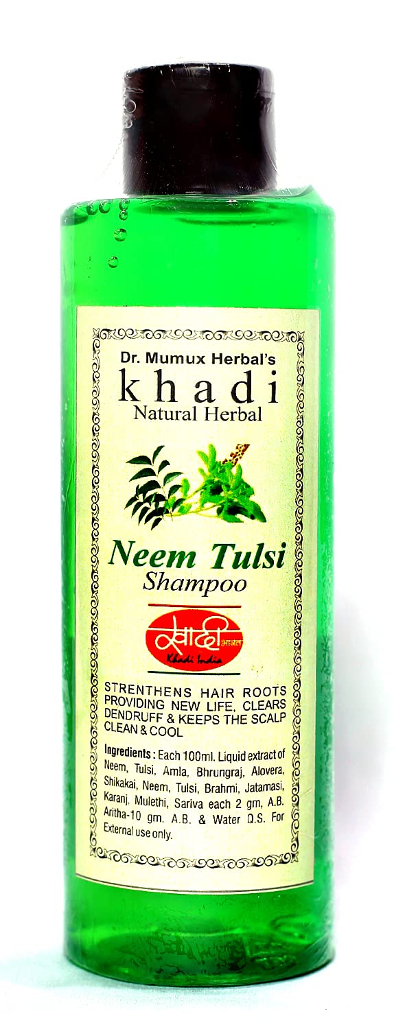 Khadi Natural Herbal Khadi Natural Herbal Neem Tulsi Anti Hair Fall Shampoo Nourishment Shampoo for Strong Healthy HairControl Hair Fall Breakage for Men Women 200 ml - Image 1