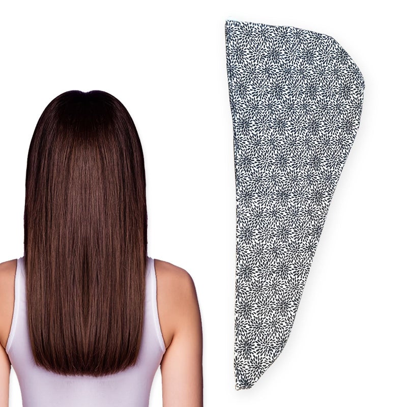 Black Microfiber Hair Towel Super Absorbent Fast Drying Wrap for Curly Wet Hair - Image 1