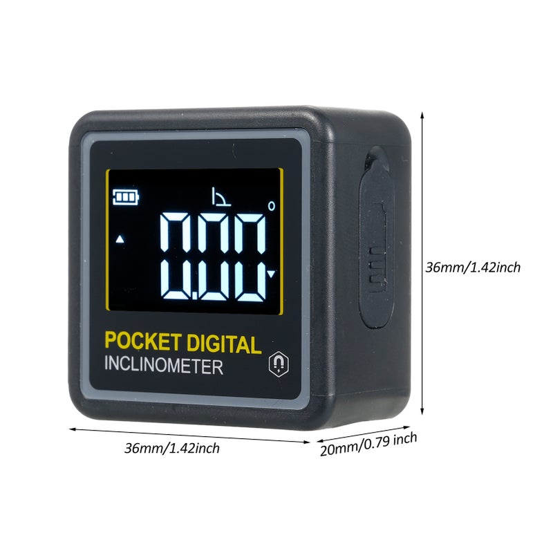 4 x 90° Portable Digital Inclinometer LCD Backlight Digital Protractor Slope Meter Digital Angle Ruler Single-side Magnetics Multifunctional Protractor Digital Level with 2 Modes, Finder Angle for - Image 3