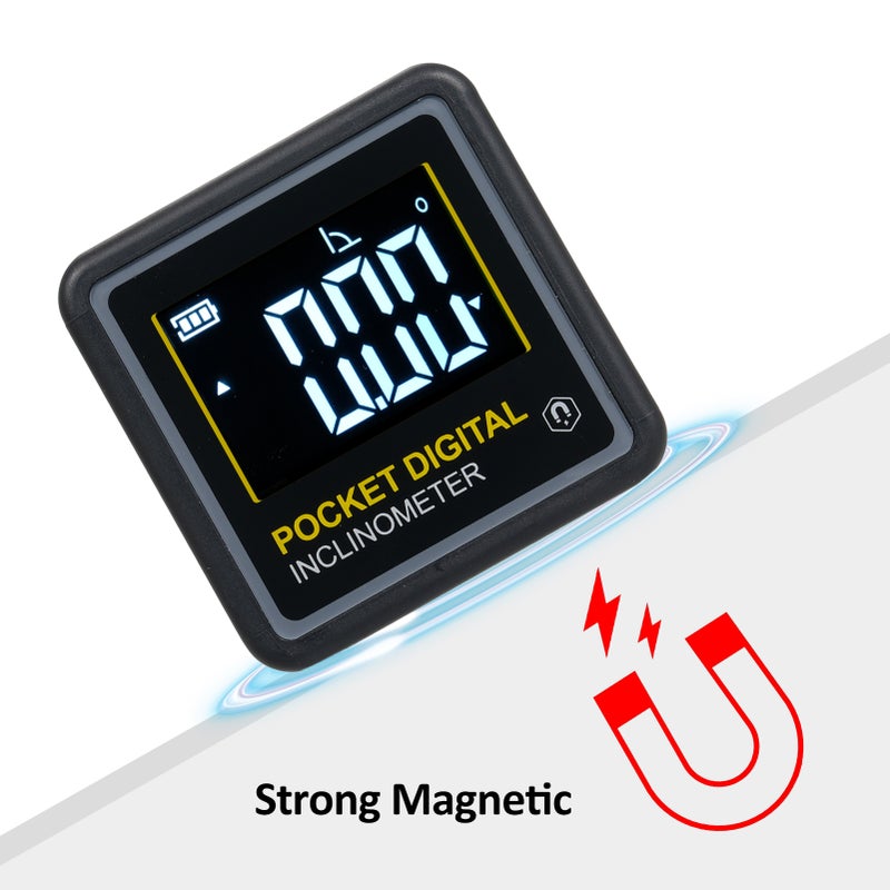 4 x 90° Portable Digital Inclinometer LCD Backlight Digital Protractor Slope Meter Digital Angle Ruler Single-side Magnetics Multifunctional Protractor Digital Level with 2 Modes, Finder Angle for - Image 4