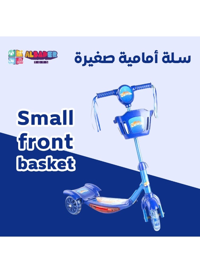 ALBADER Manual Scooter For Kids, 3 LED Music Lighted Wheels and Anti-Slip Deck with, 3 Wheel Kick Scooter, Manual Scooter For Children with Music & Lights, Suitable for Kids 2-7 Years - Image 3