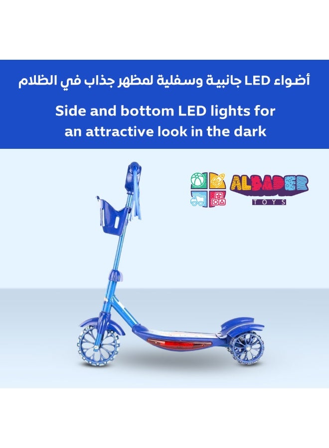 ALBADER Manual Scooter For Kids, 3 LED Music Lighted Wheels and Anti-Slip Deck with, 3 Wheel Kick Scooter, Manual Scooter For Children with Music & Lights, Suitable for Kids 2-7 Years - Image 2
