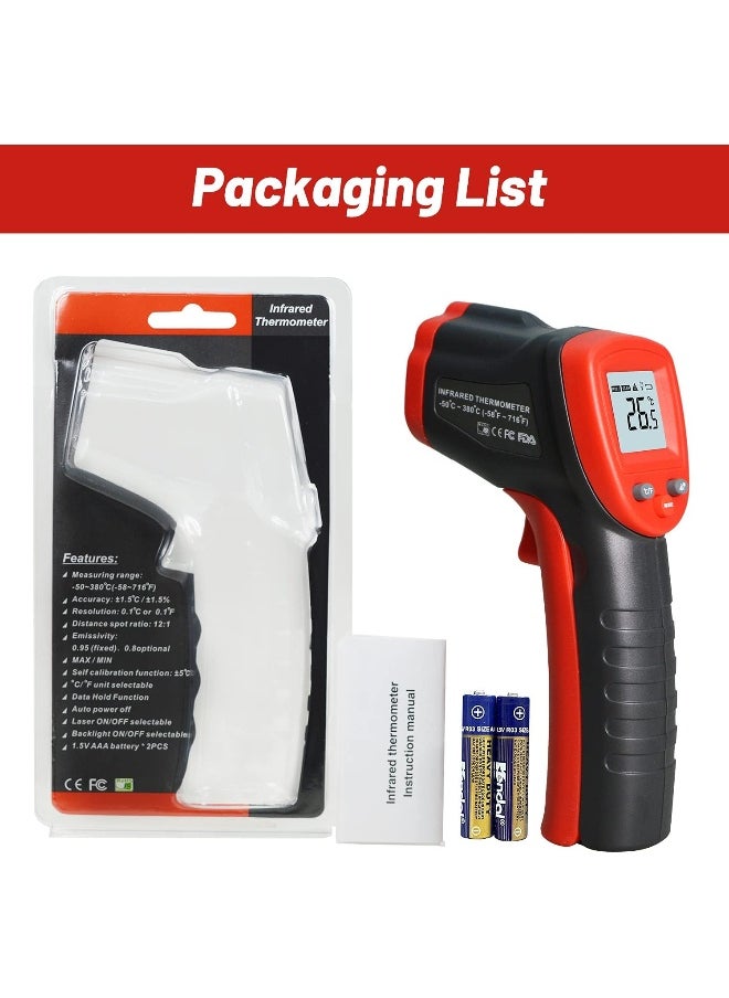 High Precision Infrared Thermometer Professional Industrial Temperature Gun ETM550 Non-Contact LCD Display Digital Laser Thermometer -50~550°C