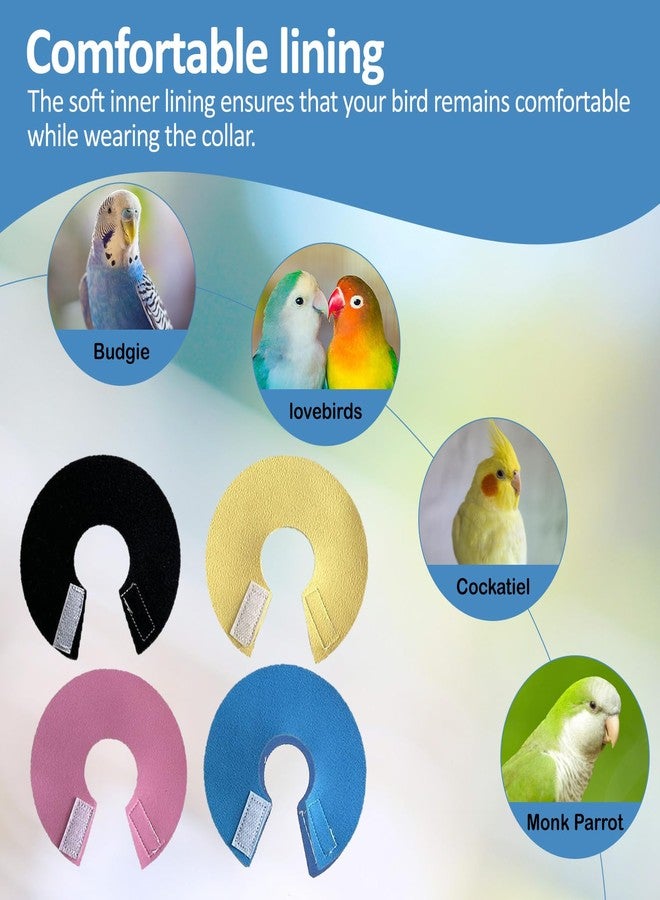 hokable 4Pack Bird Cone Collar, Anti-Grab Feather Plucking Wound Healing Safety Elizabethan Collar, Protective Recovery Cones for Budgerigar Cockatiel Lovebirds Cockatoo Parrots (S) - Image 3