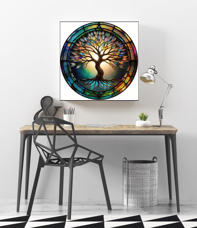 KINPLUB Tree of Life Diamond Painting Kits for Adults Beginners, DIY Full Round Drill 5D Diamond Art Kits, Paint with Diamonds Dots Gem Art, Home Wall Decor 12 x 12 Inch - Image 3