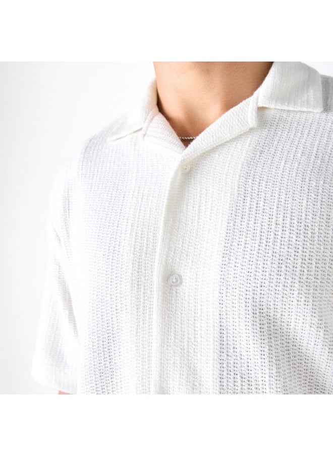 Iconic Iconic Relaxed Fit Textured Shirt with Short Sleeves  - Image 4