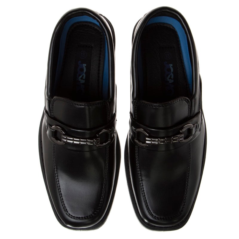Josmo Boys Dress Shoes â€“ Slip-On Comfort Uniform Oxford Loafer with Buckle - Black (1 Big Kid) - Image 5