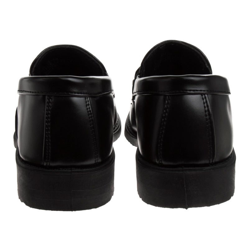 Josmo Boys Dress Shoes â€“ Slip-On Comfort Uniform Oxford Loafer with Buckle - Black (1 Big Kid) - Image 4