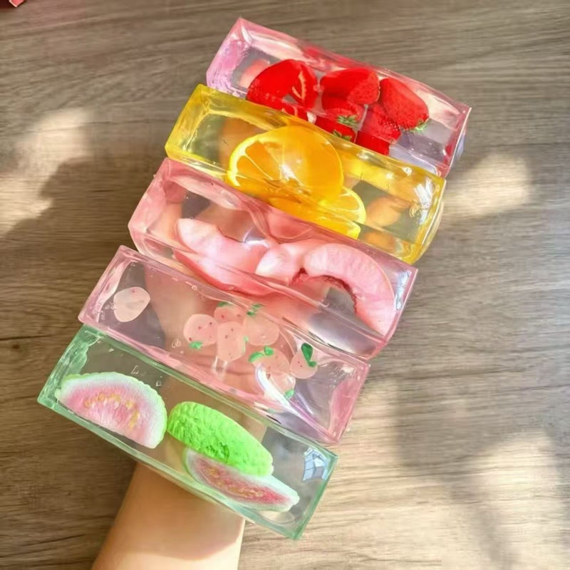 Fruit Ice Cube Squishy Toy, Slow Rebound Stress Relief Ball - Image 3