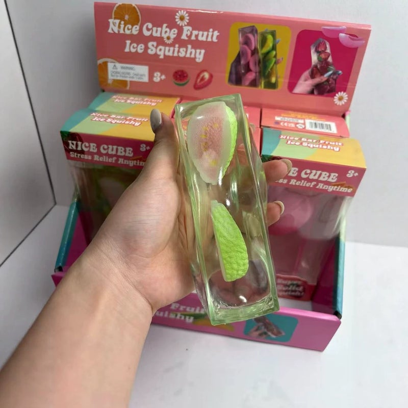 Fruit Ice Cube Squishy Toy, Slow Rebound Stress Relief Ball - Image 1