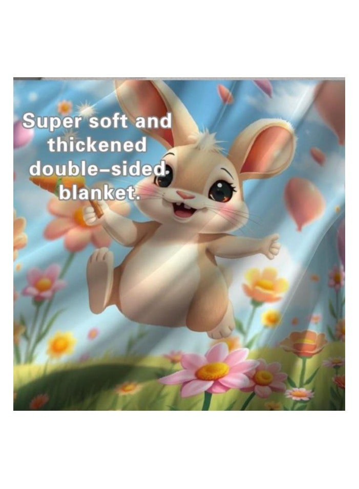 general Children's or student cartoon flannel thin blanket (warm and comfortable, suitable for sleep, games) 100cm*150cm - 969 - Image 1