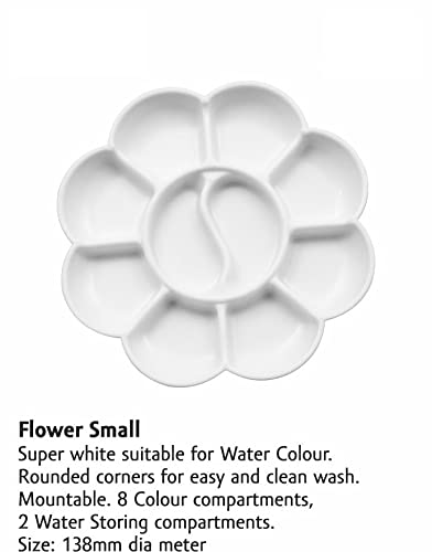 Artonezt 1 Rectangle Shape and 1 Small Flower Shape Coloring Palette for Artist Kids + Round Paint Brush (Set of 6 Brushes) + 2 Packs of Tempera Colors - Image 5