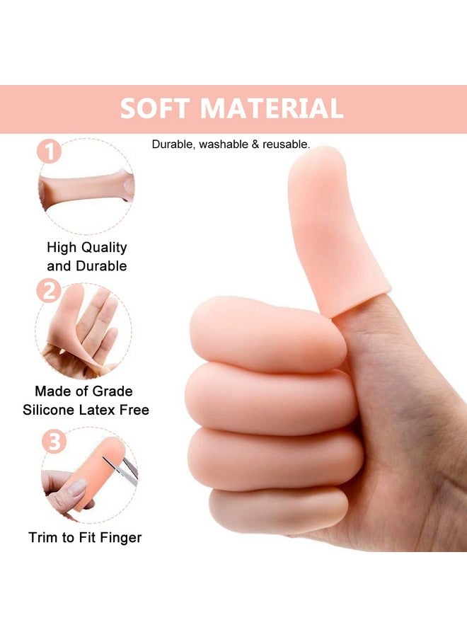 maycreate MAYCREATE® 10pcs finger protection, Gel Finger Support Protector Gloves, Gel Finger Cots/Covers for Trigger Finger Hand Eczema Finger Cracking Finger Arthritis, Apricot，one size - Image 3