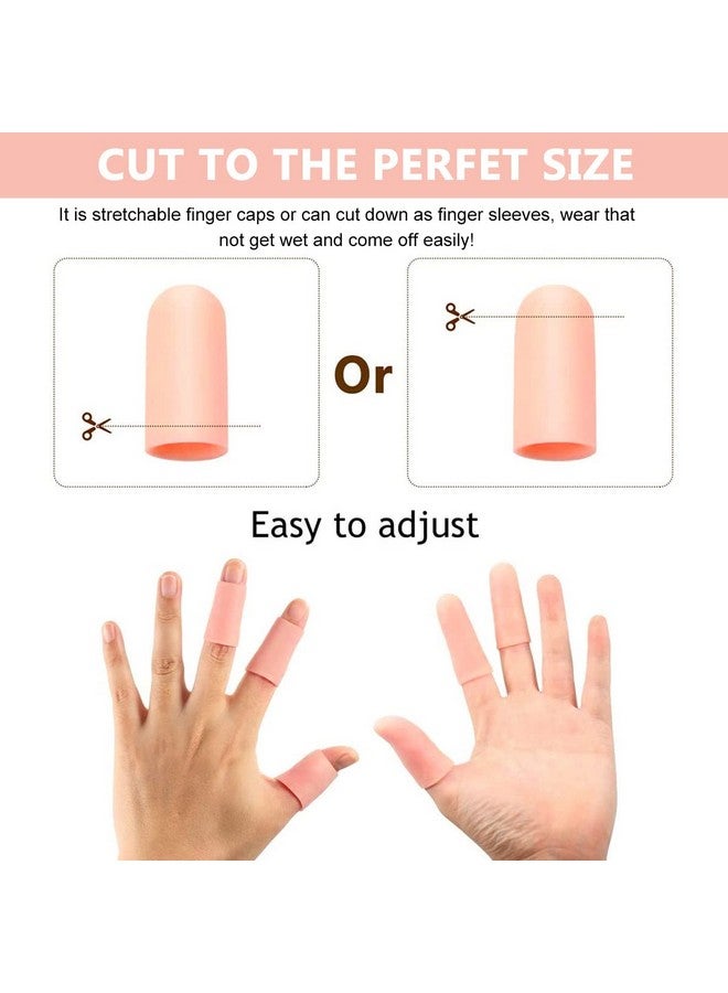 maycreate MAYCREATE® 10pcs finger protection, Gel Finger Support Protector Gloves, Gel Finger Cots/Covers for Trigger Finger Hand Eczema Finger Cracking Finger Arthritis, Apricot，one size - Image 4