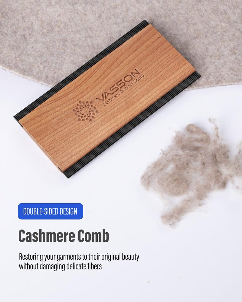 VASSON Cashmere Comb for Sweaters, Sweater Comb for Removing Pills and Fuzz, Gentle on Wool & Knitwear, Portable Handheld Clothing Care Tool with Storage Pouch - Image 3