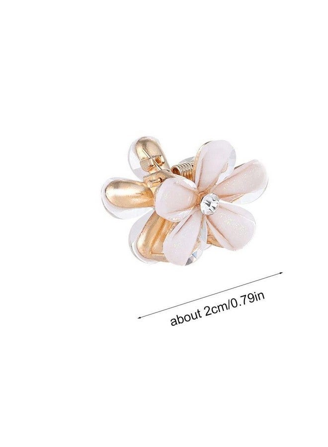BellaStella Fashion 3 Piece Korean Style Flower Hair Mini Clutcher Hair Accessories for Girls and Women (White) (White) - Image 5