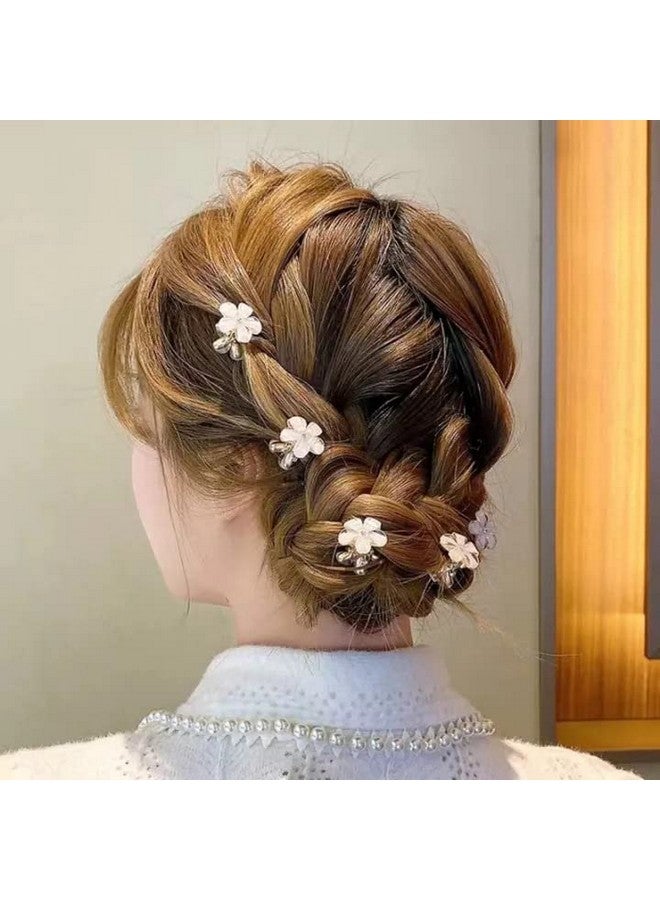 BellaStella Fashion 3 Piece Korean Style Flower Hair Mini Clutcher Hair Accessories for Girls and Women (White) (White) - Image 2