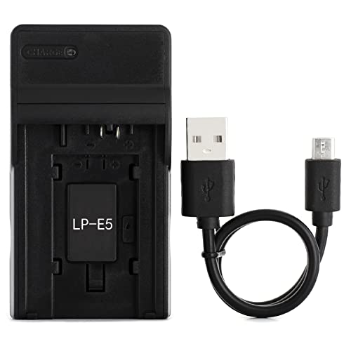 Norifon LP-E5 USB Charger for Canon EOS 1000D, EOS 450D, EOS 500D, EOS Kiss F, EOS Kiss X2, X3, EOS Rebel T1i, XS, Xsi Camera and More - Image 1