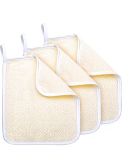 Tatuo Exfoliating Face and Body Wash Cloths Towel Soft Weave Bath Cloth Exfoliating Scrub Cloth Massage Bath Cloth for Women and Man (3 Pack Exfoliating Side and Soft Terry Side Cloth)  - Image 1