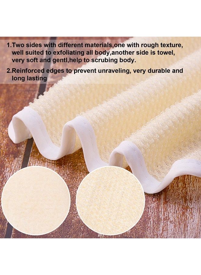 Tatuo Exfoliating Face and Body Wash Cloths Towel Soft Weave Bath Cloth Exfoliating Scrub Cloth Massage Bath Cloth for Women and Man (3 Pack Exfoliating Side and Soft Terry Side Cloth) - Image 3
