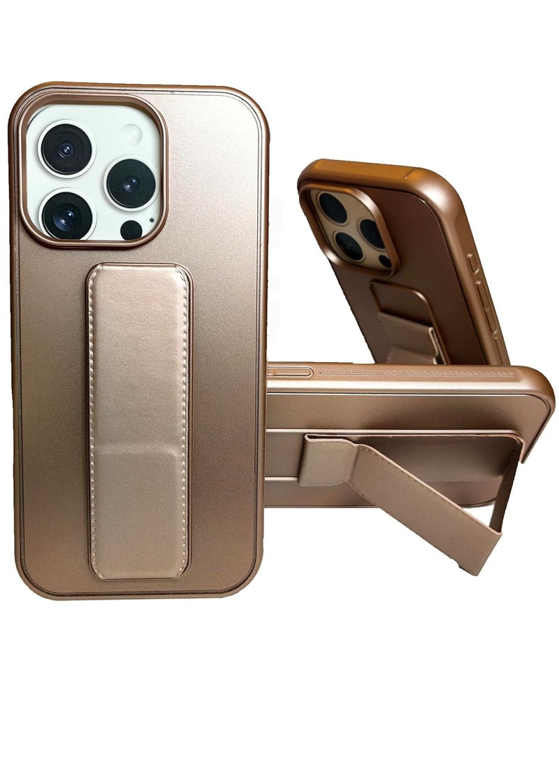 Raxoom iPhone 16 Pro Max Desert Titanium Magnetic Kickstand Case with Premium Silicone, Vertical & Horizontal Hand Strap, and Multi-Stand - Image 4