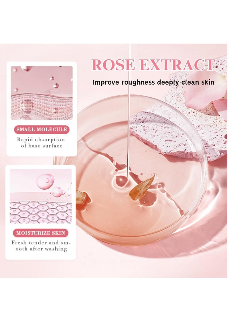 SADOER - Rose Body Scrub, Sugar Scrub Exfoliator with Organic Shea Butter for Soft, Smooth Skin – Exfoliating Body Scrub for Face, Hands, Arms, Legs & Feet – Rose Foot Scrub Gift Set for Women (140g) - Image 1