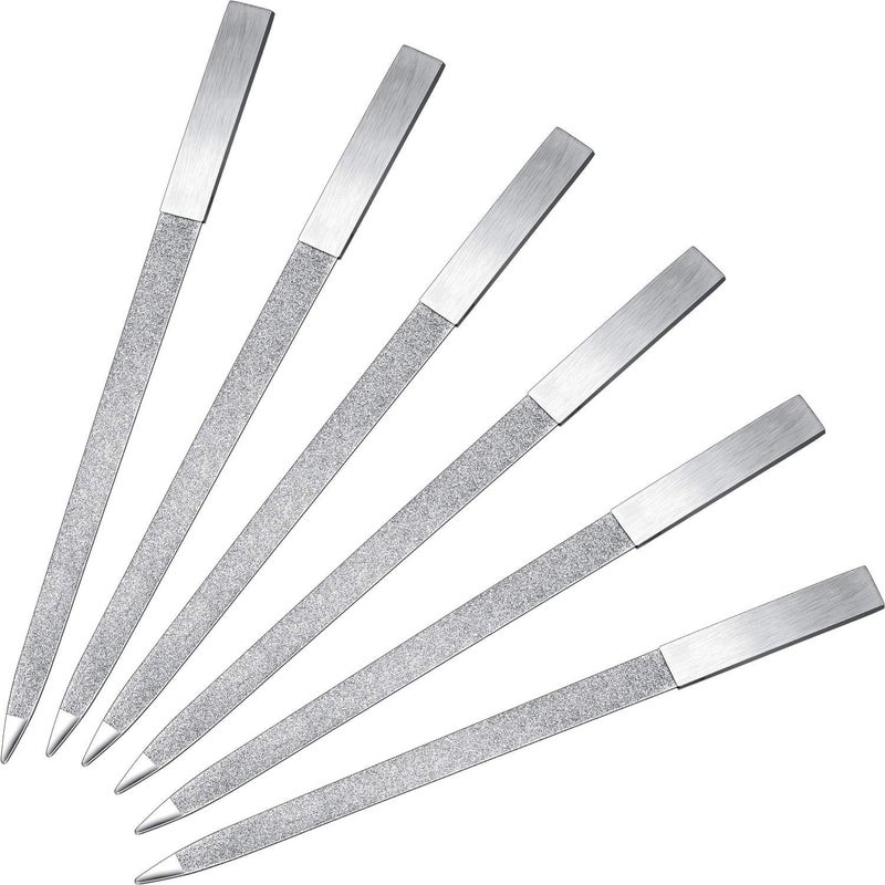 HZYH 6 Pcs Stainless Steel Nail Files, Double Sided Metal Nail File for Fingernails Toenails, Durable Rustproof Emery Files with Rounded Tip for Men and Women, Safe Nail Care Tool, 18x1  cm - Image 1