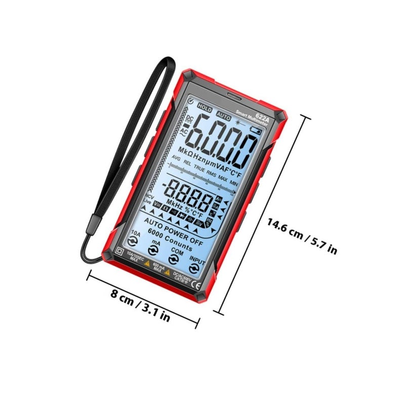 Auto Ranging Digital Multimeter AC DC Voltage Tester Capacitor NCV Electrical Troubleshooting - Image 3