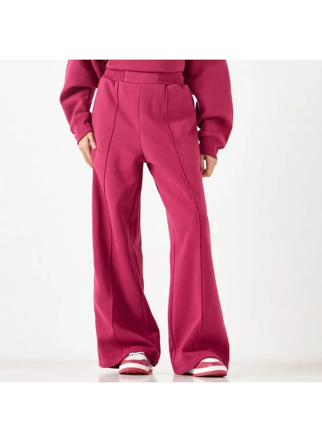 Kappa Kappa Solid Track Pants with Elasticated Waistband and Pockets