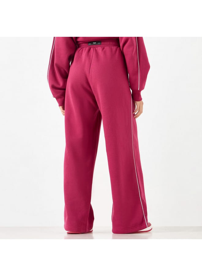 Kappa Kappa Solid Track Pants with Elasticated Waistband and Pockets - Image 3