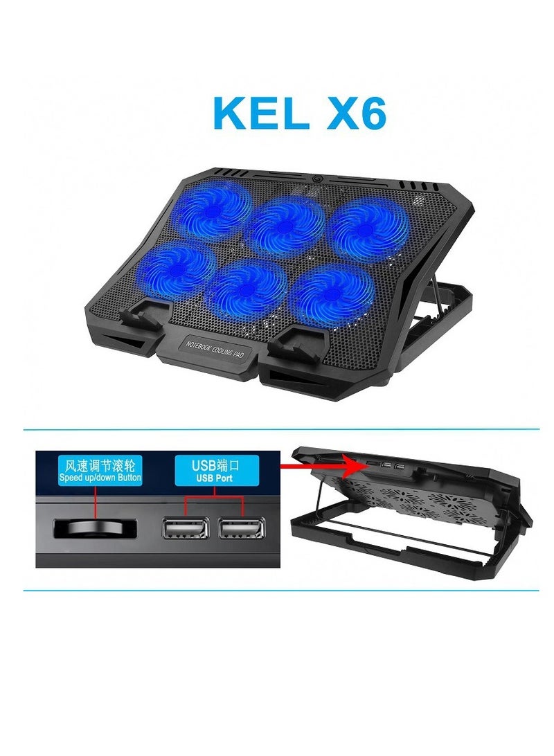 General X6 laptop cooling base with display screen multi-speed adjustment laptop cooling bracket speed regulating radiator  - Image 2