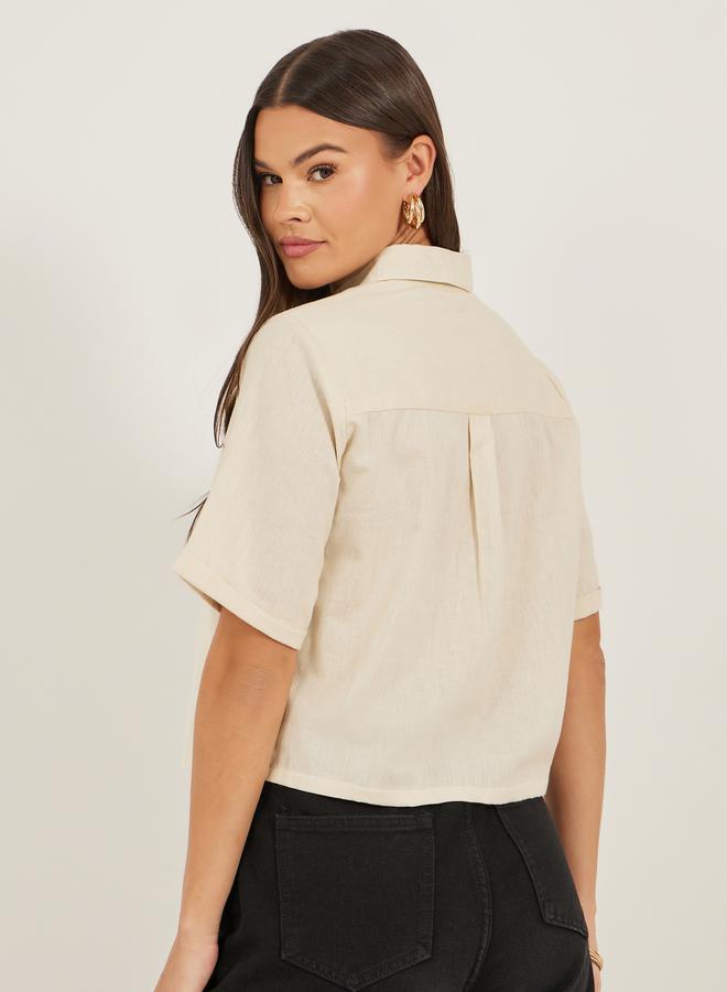 Styli Boxy Fit Solid Dropped Shoulder Shirt - Image 5