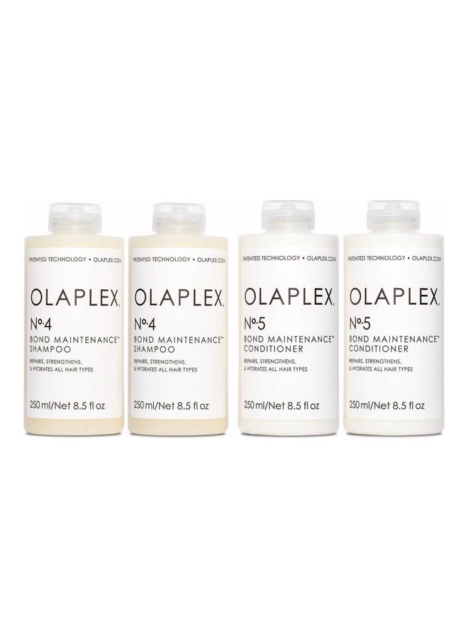 Olaplex No.4 Bond  Shampoo 250ml and No.5 Bond Conditioner 250m Pack of 4 Pieces Bundle 500ml - Image 1
