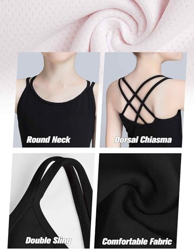 LingTing Dance Leotards for Girls Black Double Strap Classics Leotard for Gymnastic, Ballet - Image 5