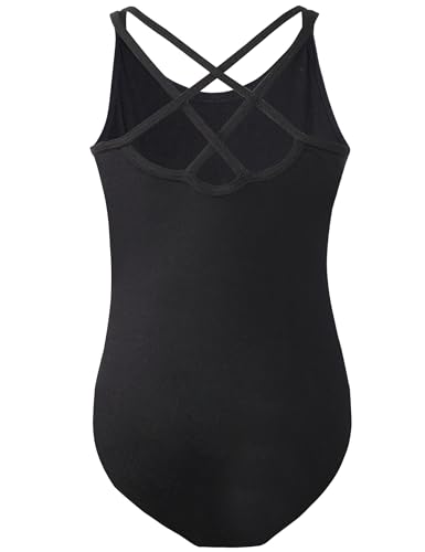 LingTing Dance Leotards for Girls Black Double Strap Classics Leotard for Gymnastic, Ballet - Image 2