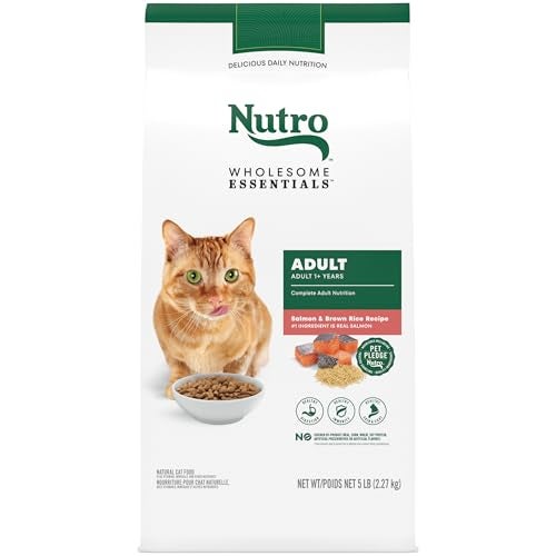 Nutro Wholesome Essentials Adult Dry Cat Food Salmon Brown Rice Recipe 5 lb Bag