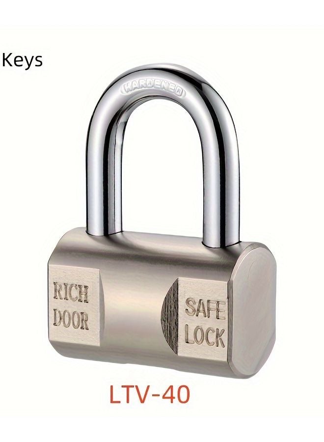 LTV 40 Heavy Duty Metal Padlock Set With 3 Keys Anti Theft Lock For Doors Toolboxes - Image 1