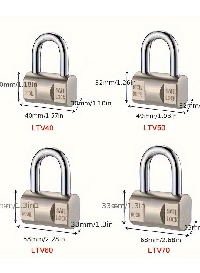 LTV 40 Heavy Duty Metal Padlock Set With 3 Keys Anti Theft Lock For Doors Toolboxes - Image 3