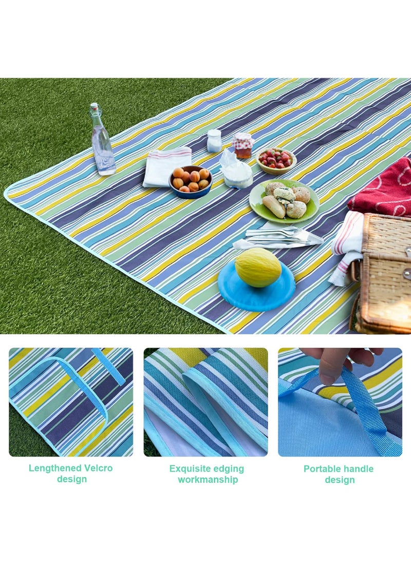 Rock Pow - Foldable Picnic Blanket Waterproof Beach Blanket Waterproof Picnic Blanket Portable Picnic Mat Portable Beach Mat For Outdoor Camping Family Outdoor Park Garden - Image 1