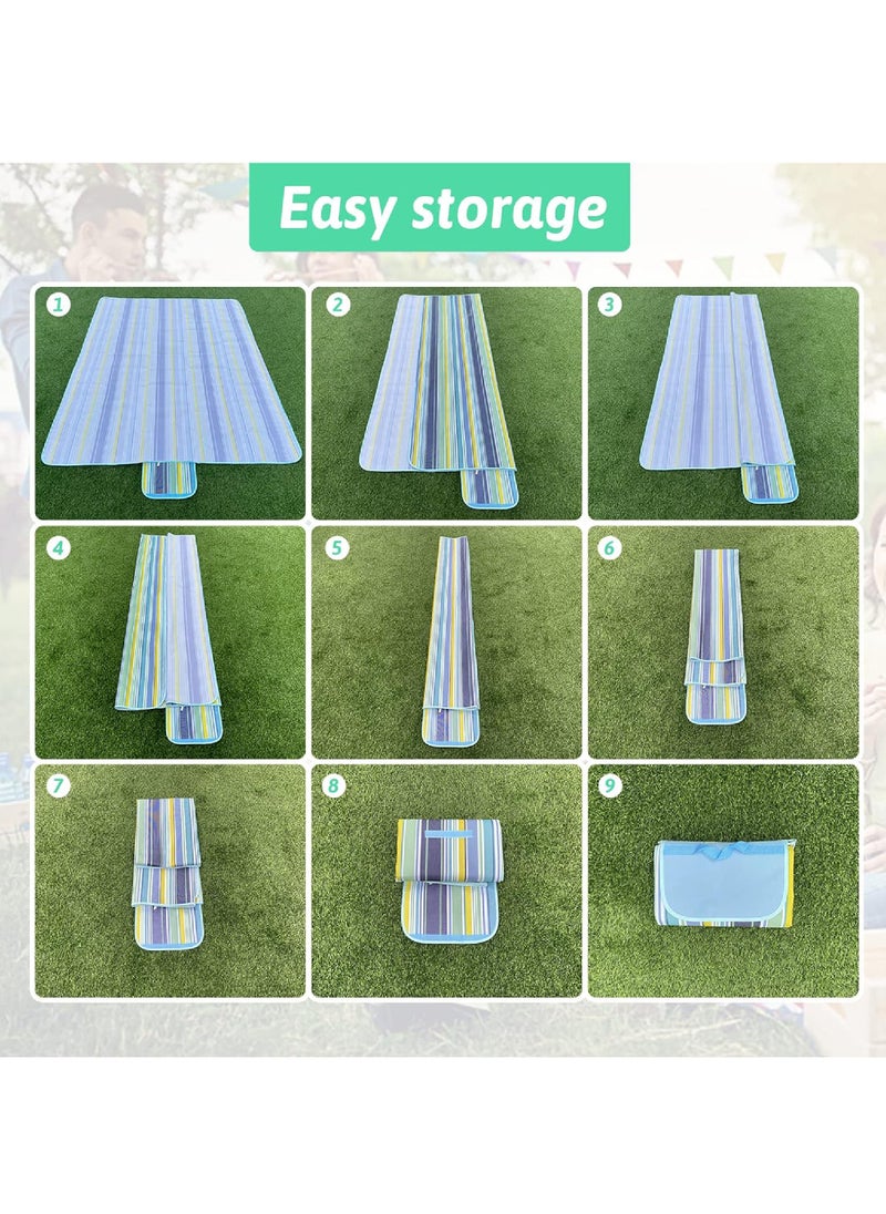 Rock Pow - Foldable Picnic Blanket Waterproof Beach Blanket Waterproof Picnic Blanket Portable Picnic Mat Portable Beach Mat For Outdoor Camping Family Outdoor Park Garden - Image 1