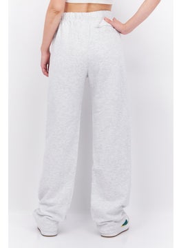 ESPRIT Women Regular Fit Embroidered Logo Sweatpants, Light Grey  - Image 3