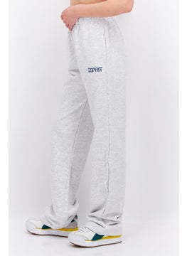 ESPRIT Women Regular Fit Embroidered Logo Sweatpants, Light Grey  - Image 2