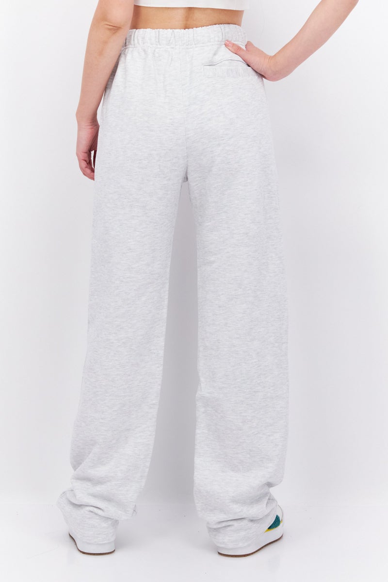 ESPRIT Women Regular Fit Embroidered Logo Sweatpants, Light Grey - Image 3